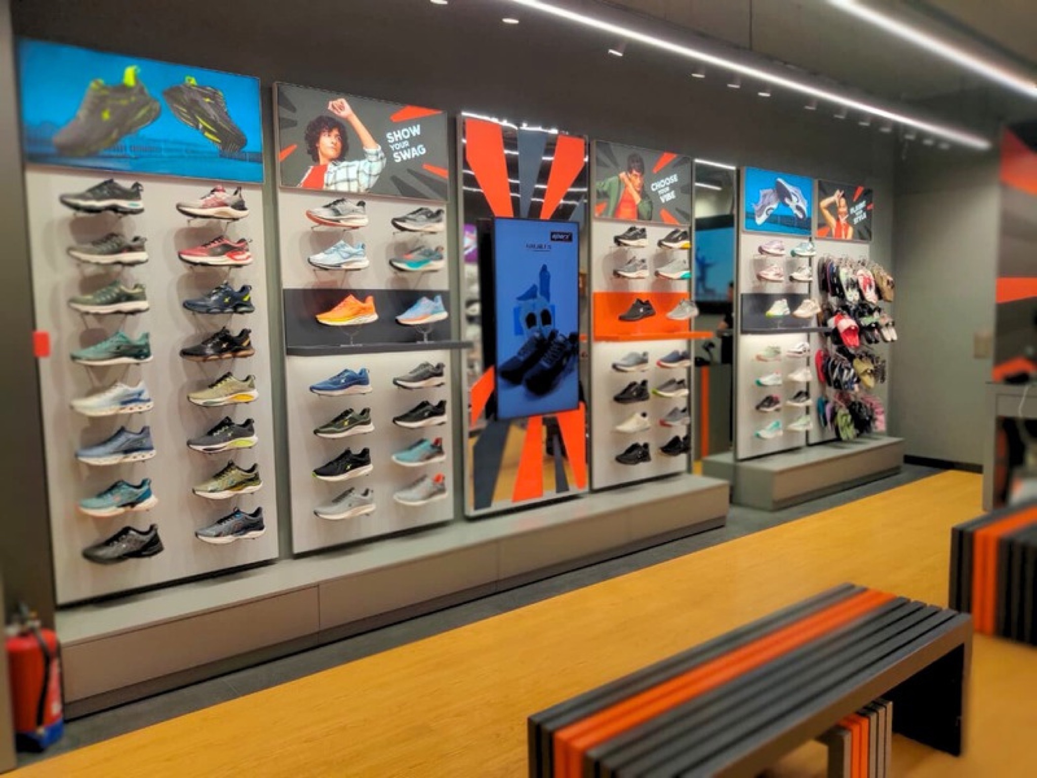 Sparx footwear display wall