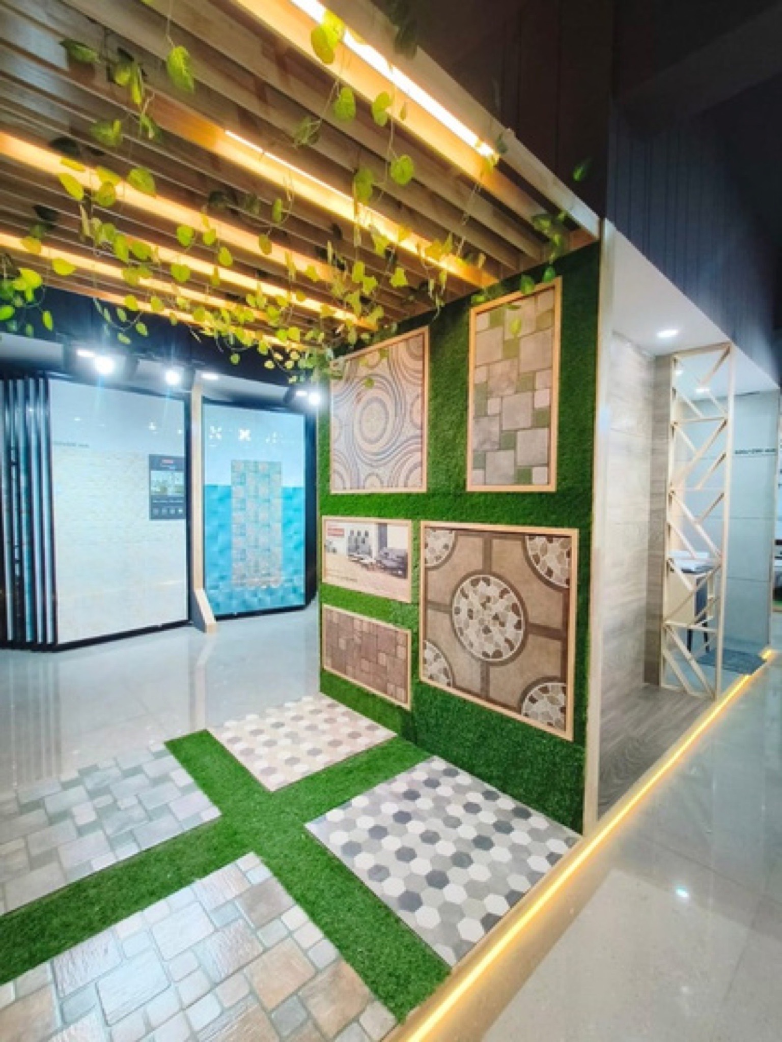 Tile and surface display wall